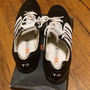 Y-3 rare black leather shoes cleats size 10 1/2